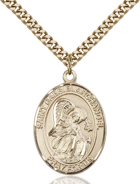 Gold-Filled Saint Gabriel the Archangel Necklace Set
