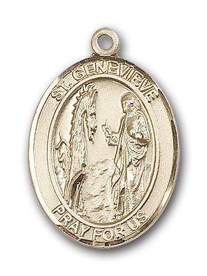 14K Gold Saint Genevieve Pendant