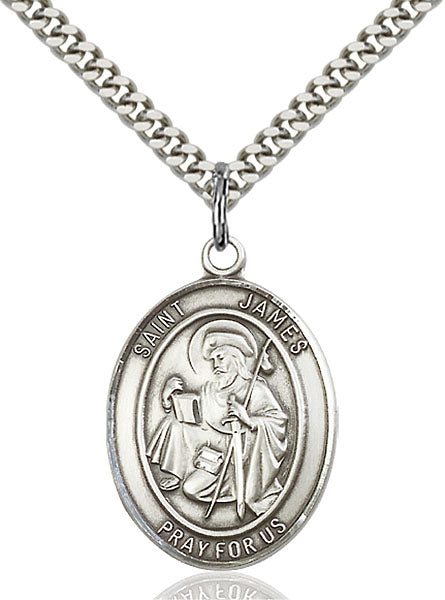 Sterling Silver Saint James the Greater Necklace Set