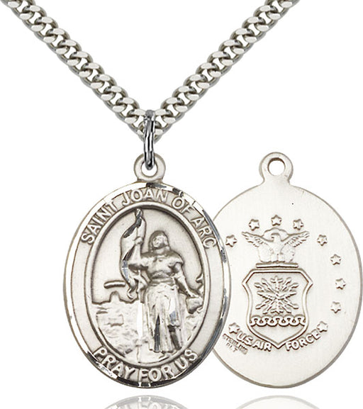Sterling Silver Saint Joan of Arc Air Force Pendant