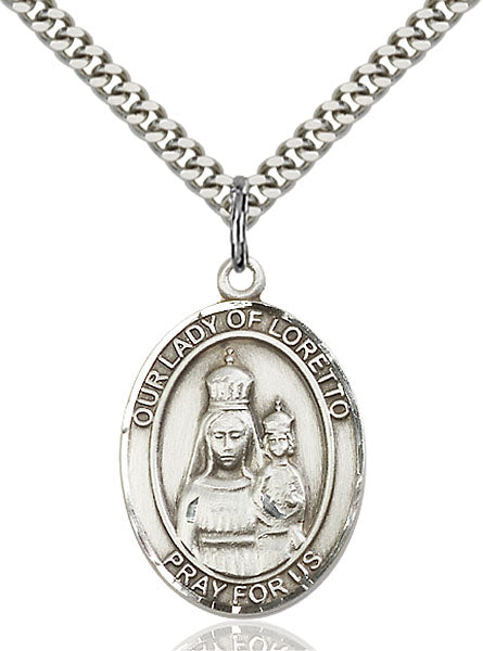 Sterling Silver Our Lady of Loretto Necklace Set