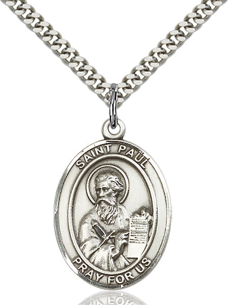 Sterling Silver Saint Paul the Apostle Necklace Set