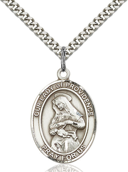 Sterling Silver Our Lady of Providence Necklace Set