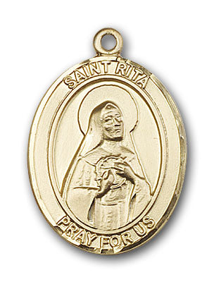 14K Gold Saint Rita of Cascia Pendant