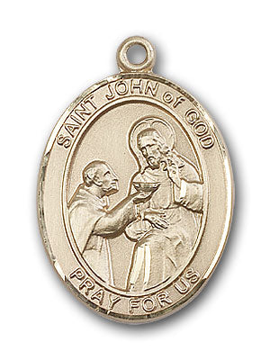 14K Gold Saint John of God Pendant