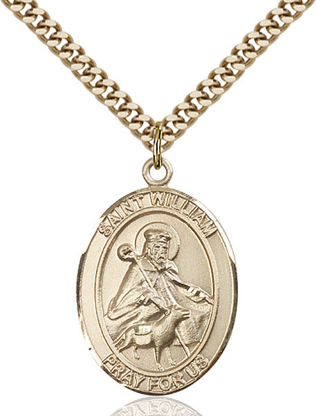 Gold-Filled Saint William of Rochester Necklace Set