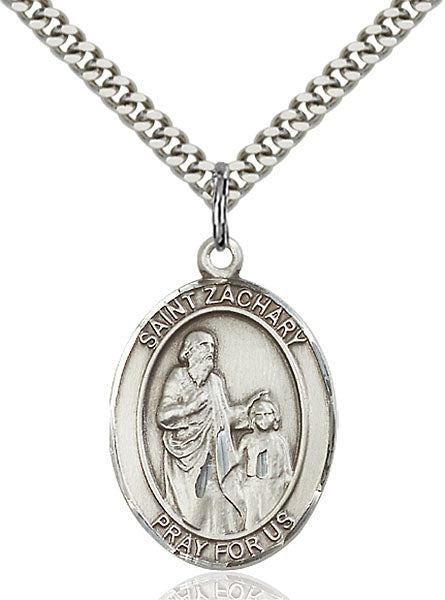 Sterling Silver Saint Zachary Necklace Set