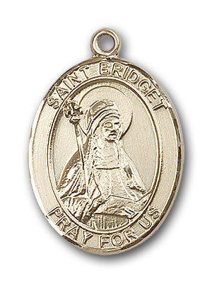 14K Gold Saint Bridget of Sweden Pendant