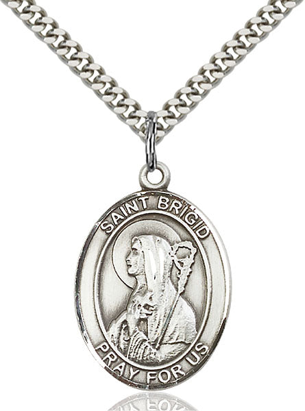 Sterling Silver Saint Brigid of Ireland Necklace Set