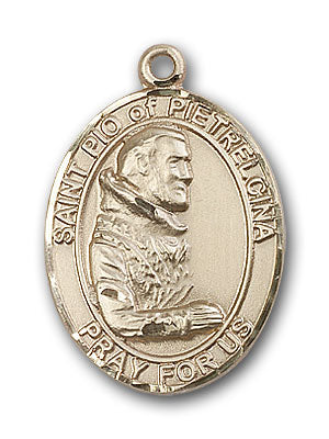 14K Gold Saint Pio of Pietrelcina Pendant
