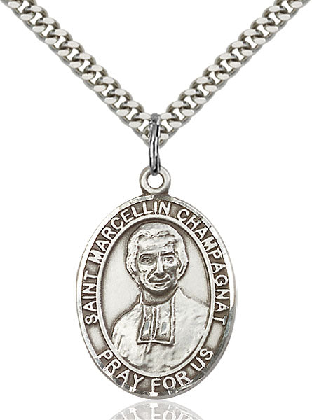 Sterling Silver Saint Marcellin Champagnat Necklace Set