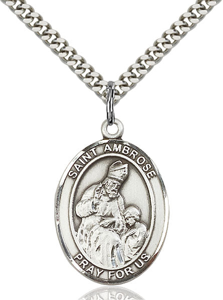 Sterling Silver Saint Ambrose Necklace Set