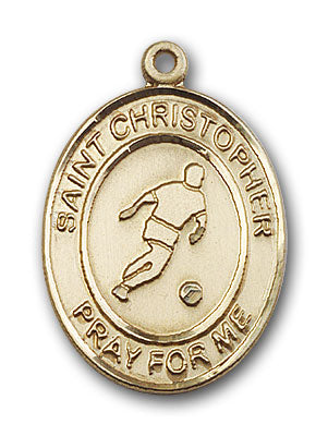 14K Gold Saint Christopher Pendant