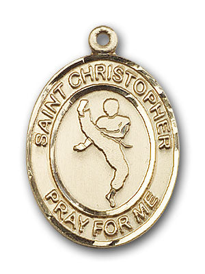 14K Gold Saint Christopher Karate Pendant