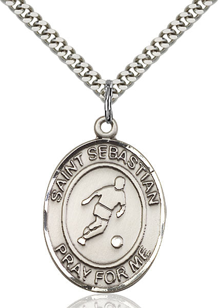 Sterling Silver Saint Sebastian Necklace Set