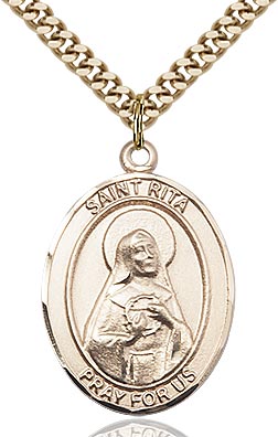 Gold-Filled Saint Rita Baseball Necklace Set
