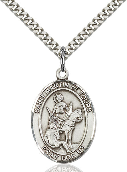 Sterling Silver Saint Martin of Tours Necklace Set