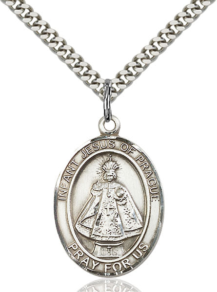 Sterling Silver Infant of Prague Necklace Set