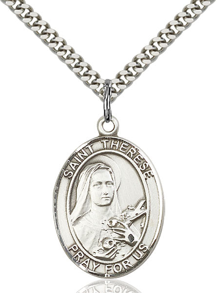 Sterling Silver Saint Therese of Lisieux Necklace Set
