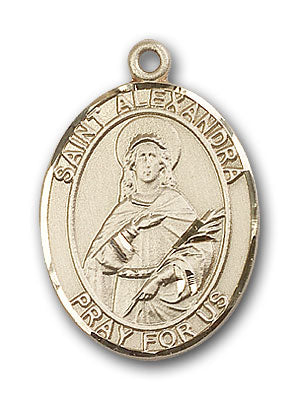 14K Gold Saint Alexandra Pendant