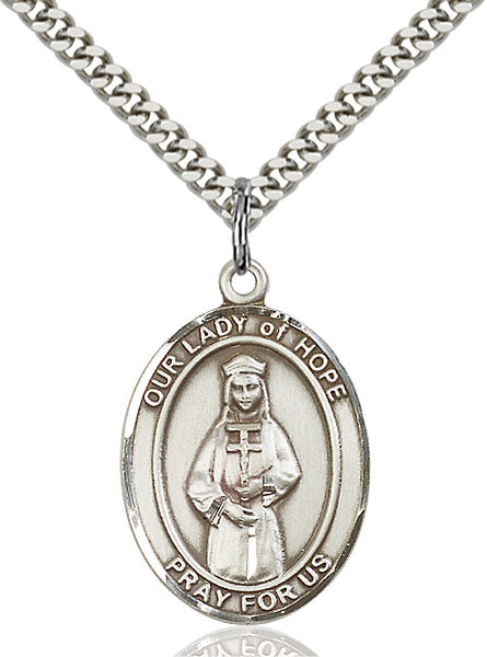 Sterling Silver Our Lady of Hope Necklace Set
