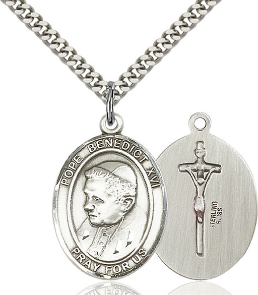 Sterling Silver Pope Benedict XVI Necklace Set
