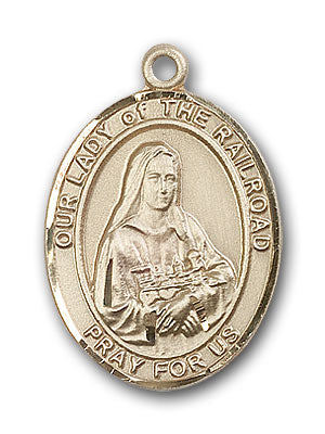 14K Gold OUR LADY of the Railroad Pendant