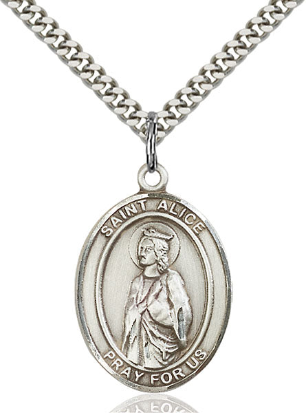 Sterling Silver Saint Alice Necklace Set