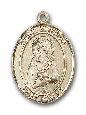 14K Gold Saint Victoria Pendant