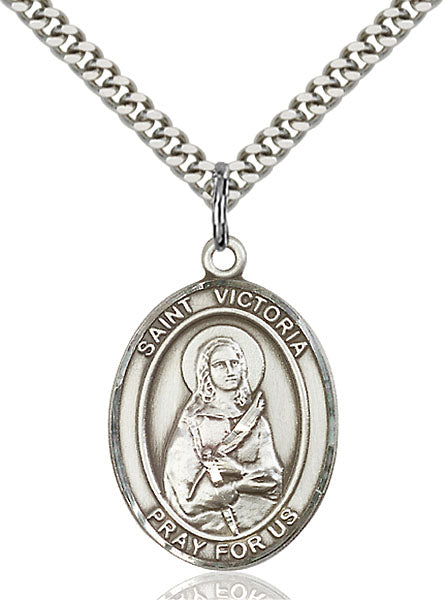 Sterling Silver Saint Victoria Necklace Set