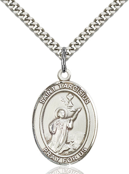 Sterling Silver Saint Tarcisius Necklace Set