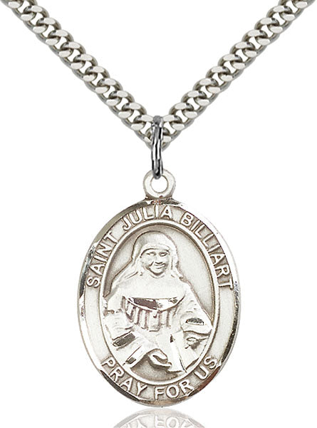 Sterling Silver Saint Julia Billiart Necklace Set