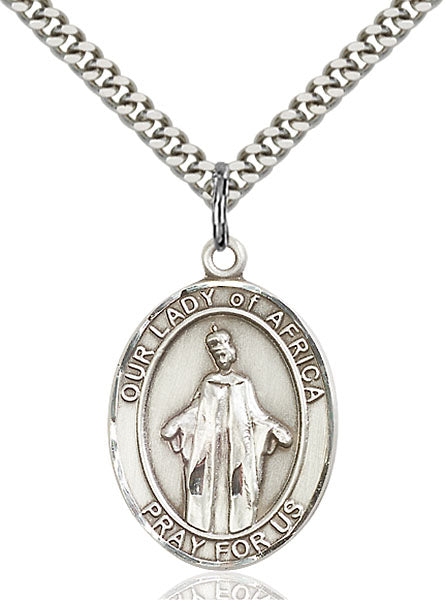 Sterling Silver Our Lady of Africa Necklace Set