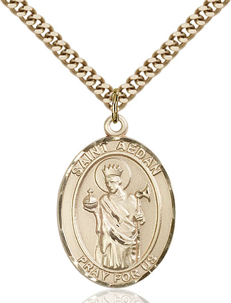 Gold-Filled Saint Aedan of Ferns Necklace Set