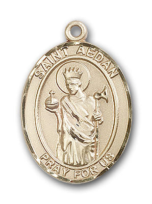 14K Gold Saint Aedan of Ferns Pendant