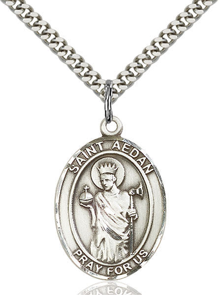 Sterling Silver Saint Aedan of Ferns Necklace Set