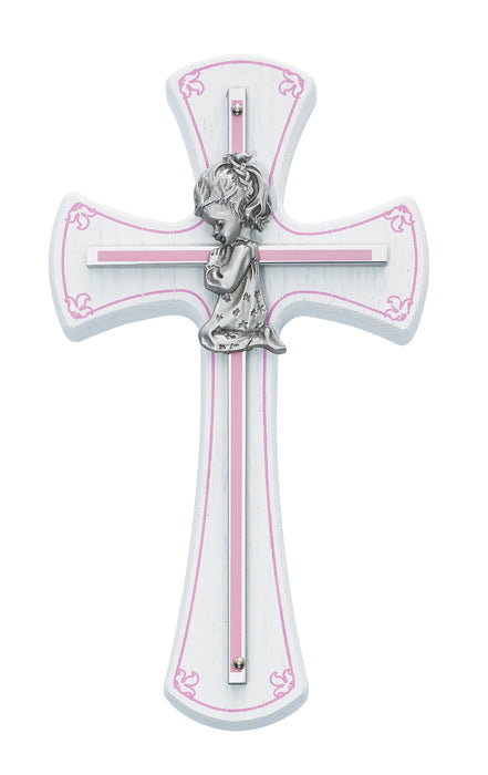 7-inch Girl Cross On White Wood