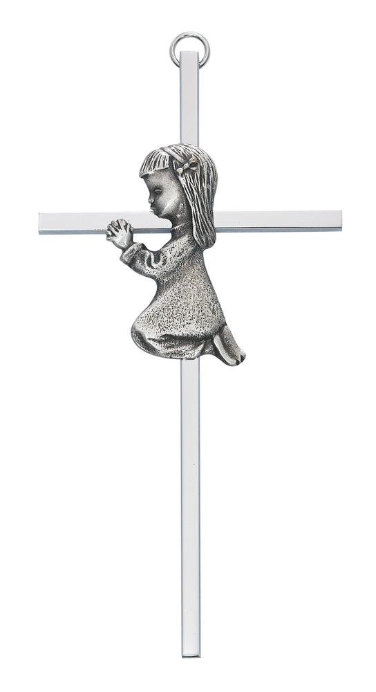 6-inch Silver Girl Cross