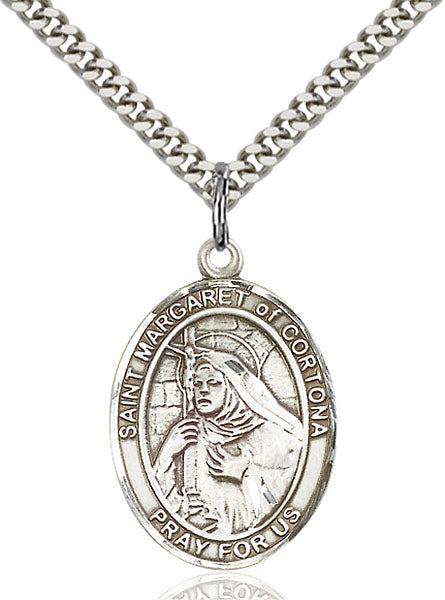 Sterling Silver Saint Margaret of Cortona Necklace Set
