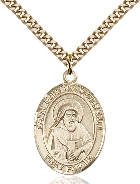 Gold-Filled Saint Bede the Venerable Necklace Set