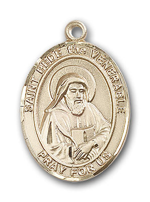 14K Gold Saint Bede the Venerable Pendant