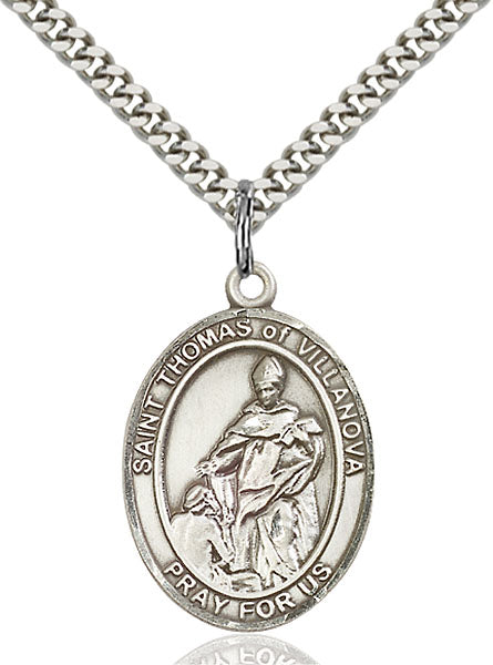 Sterling Silver Saint Thomas of Villanova Necklace Set