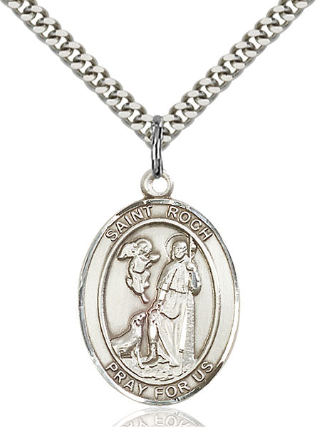 Sterling Silver Saint Roch Necklace Set