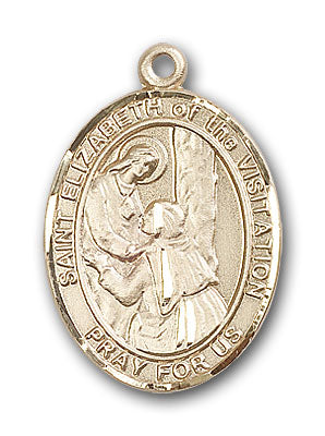 14K Gold Saint Elizabeth of the Visitation Pendant