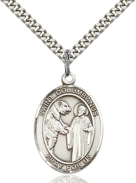 Sterling Silver Saint Columbanus Necklace Set
