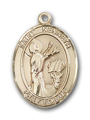 14K Gold Saint Kenneth Pendant