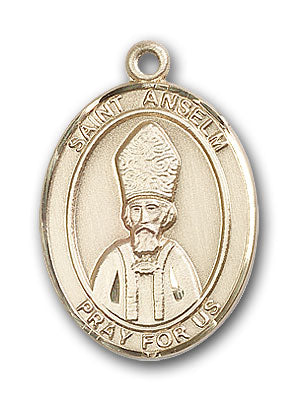 14K Gold Saint Anselm of Canterbury Pendant