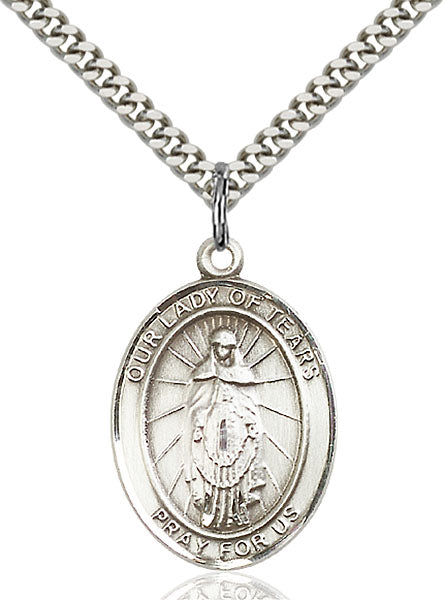 Sterling Silver Our Lady of Tears Necklace Set