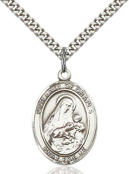Sterling Silver Our Lady of Grapes Necklace Set