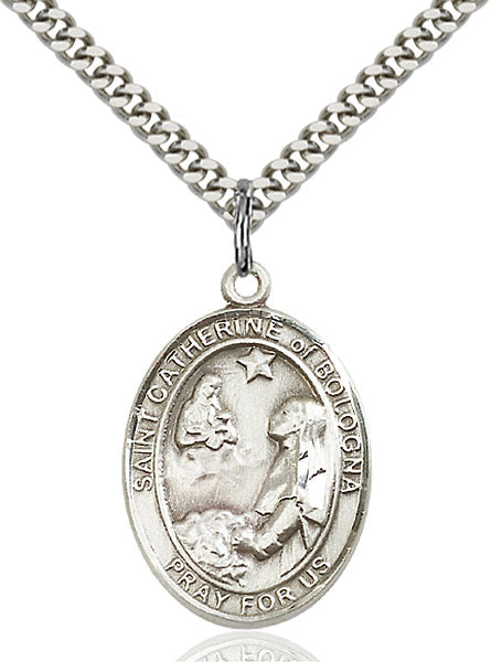 Sterling Silver Saint Catherine of Bologna Necklace Set